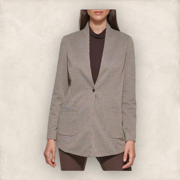 Tommy Hilfiger Plaid Blazer Gray Check Women’s Size 2 Workwear - Picture 1 of 11
